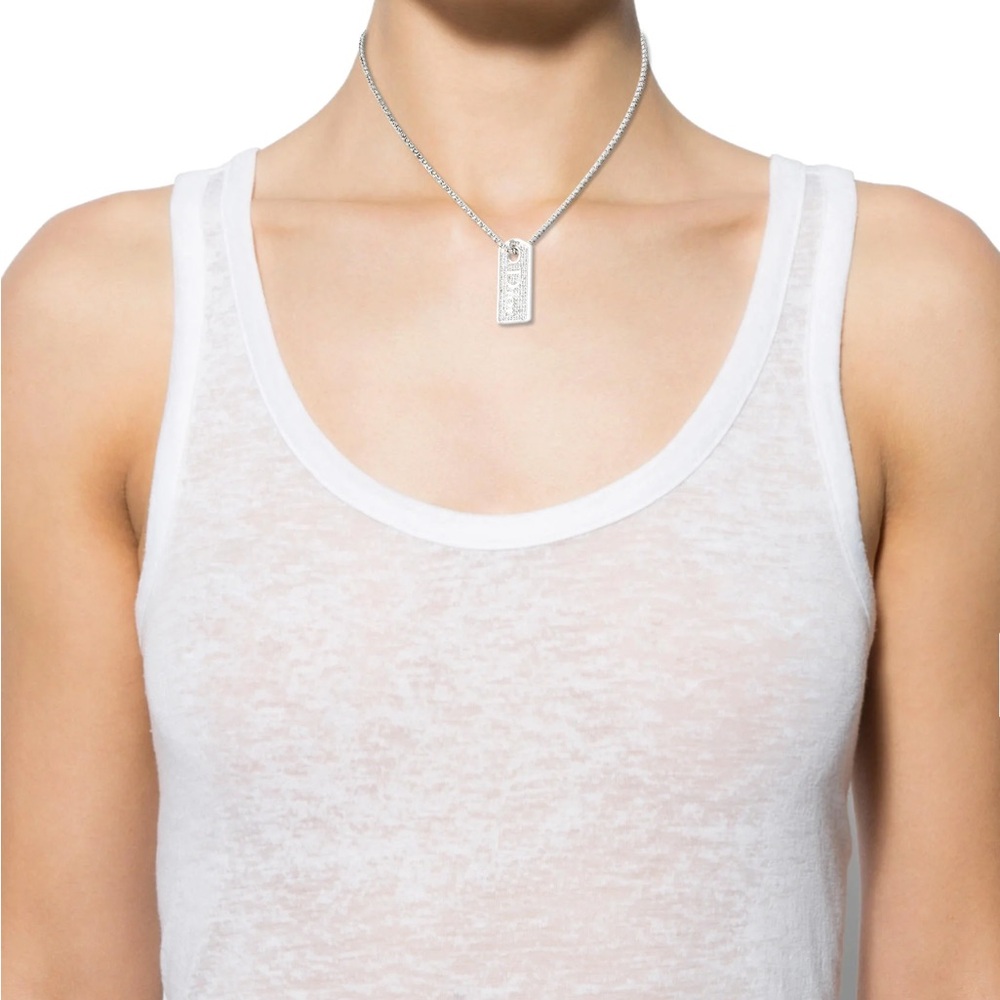Christian Dior Crystal Dog tag Necklace - Picture 5 of 10